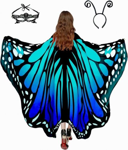 Adult Butterfly Costume Women Monarch Butterfly Wings Cape Shawl