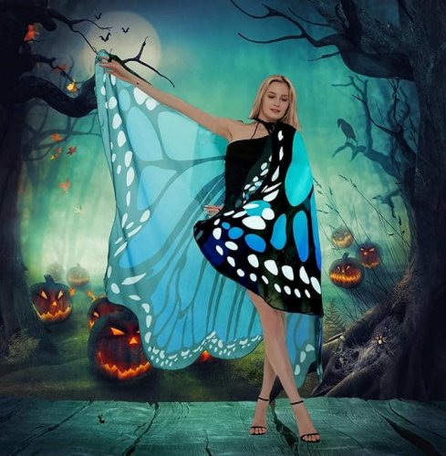 Adult Butterfly Costume Women Monarch Butterfly Wings Cape Shawl