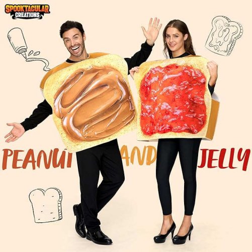 Peanut Butter and Jelly Costume, Halloween Adult Couple Costume