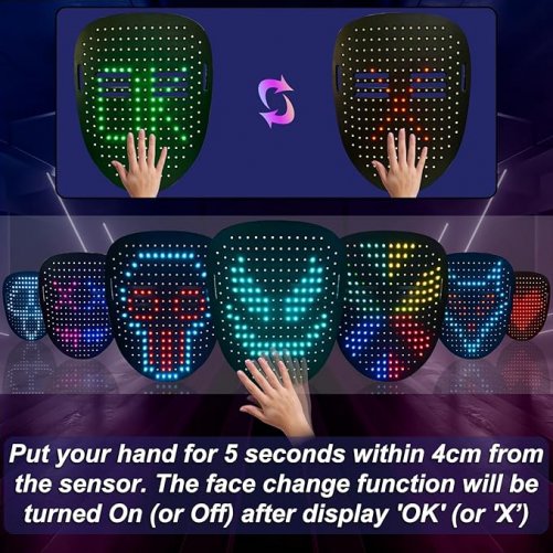 LED Mask & Glow Set with Gesture Sensing