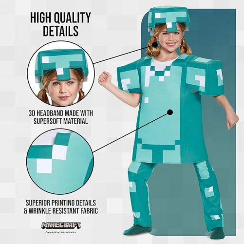 Kids Minecraft Armor Deluxe Halloween Costume